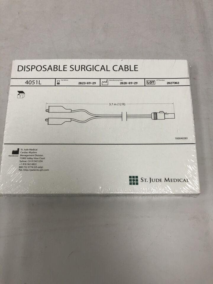4051L - ST JUDE MEDICAL - Disposable Surgical Cable, (BX/1) - ( Expiry Date: 2023-09-29 )
