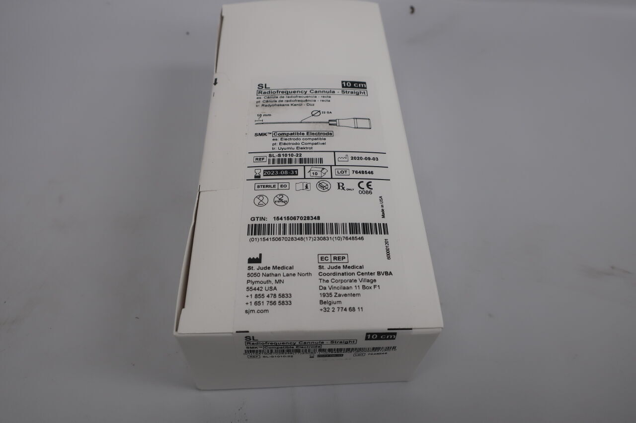 SL-S1010-22 - ST JUDE MEDICAL - rf cannula, straight 10cm x 10mm, 22g, (BX/10) - ( Expiry Date: 2023-02-28 )