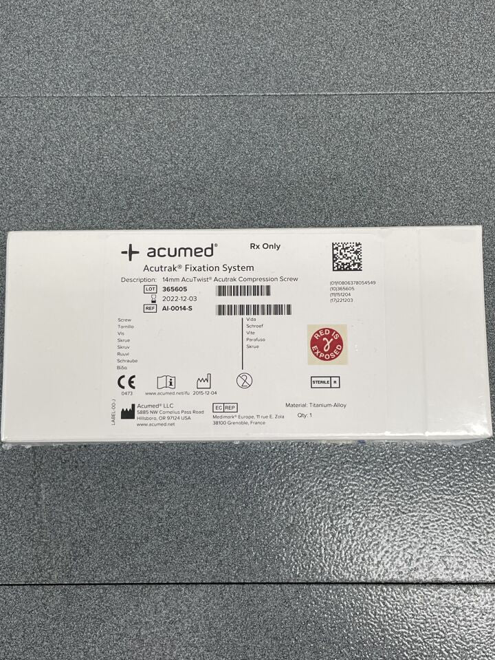 AI-0014-S - ACUMED - AcuTwist Headless Compression Screw, 14mm, (BX/1) - ( Expiry Date: 2022-12-03 )