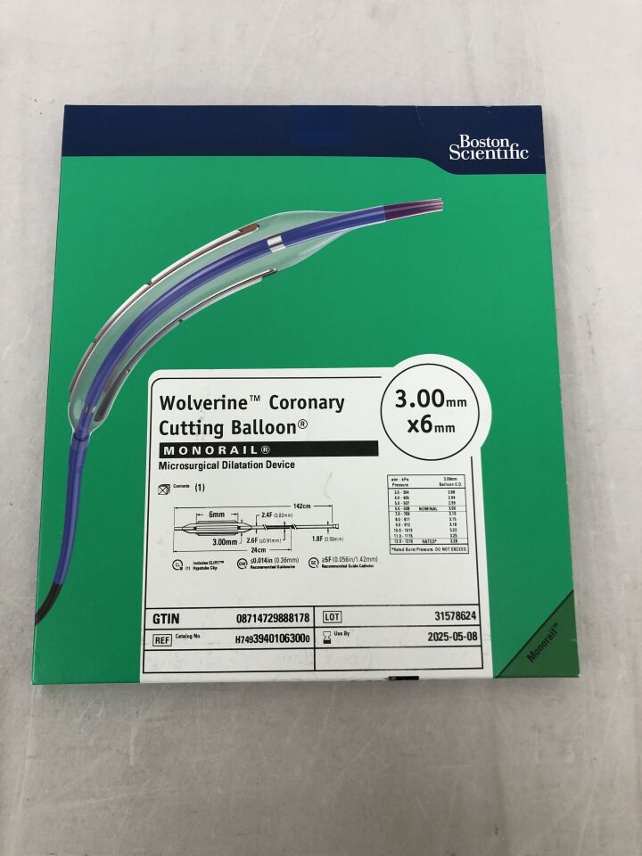 3940106300 - BOSTON SCIENTIFIC - Wolverine Coronary Cutting Balloon Over-The-Wire Microsurgical Dilatation Device, 3.00mm x 6mm, (BX/1) - ( Expiry Date: 2025-05-08 )