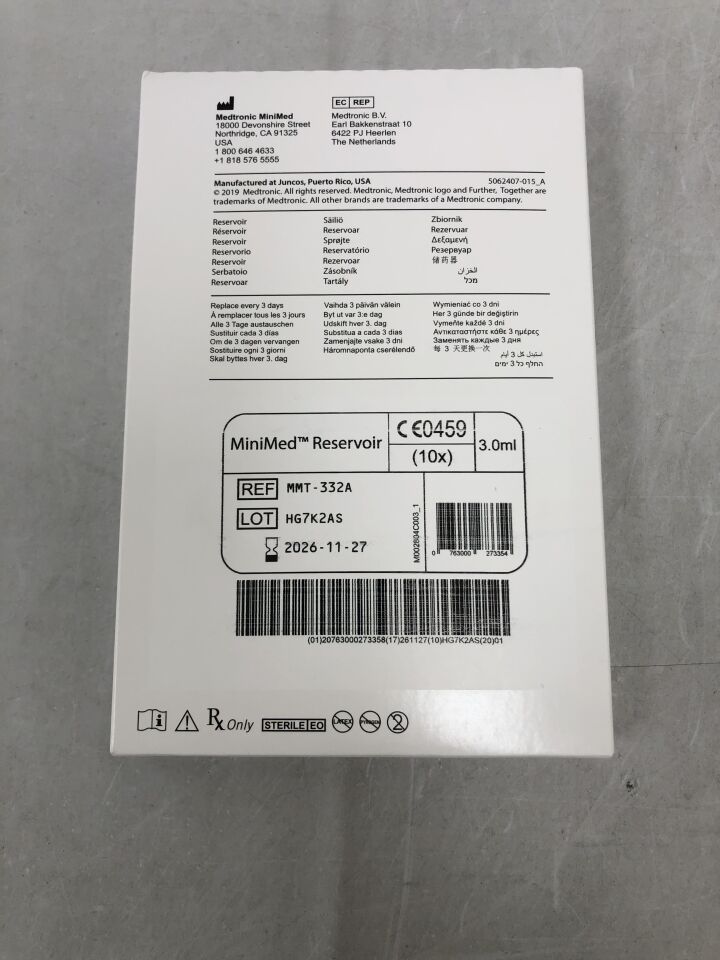 MMT-332A  -  MEDTRONIC  -  MiniMed Insulin Reservoir, holds 3.0ml , (  )  -  ( Expiry Date :  )