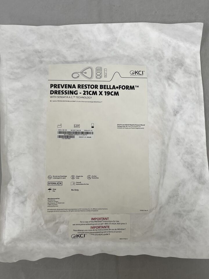 PRE5255 - KCI - Prevena RESTOR BellaForm Dressing 21cm x 19cm, (EA) - ( Expiry Date: 2024-07-31 )