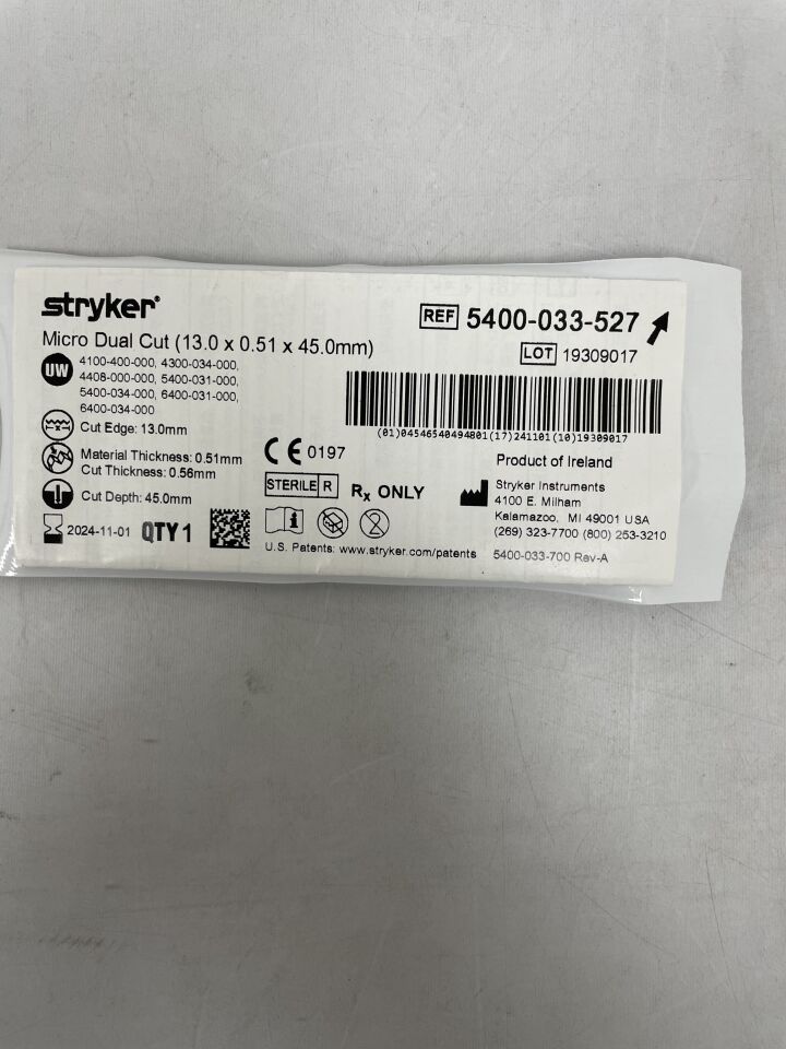 5400-033-527 - STRYKER - MICRO DUAL KIT , (EA) - ( Expiry Date: 2024-06-01 )