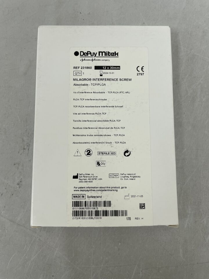 231860 - DEPUY - Interference Screw, 12 x 30mm, () - ( Expiry Date:  )