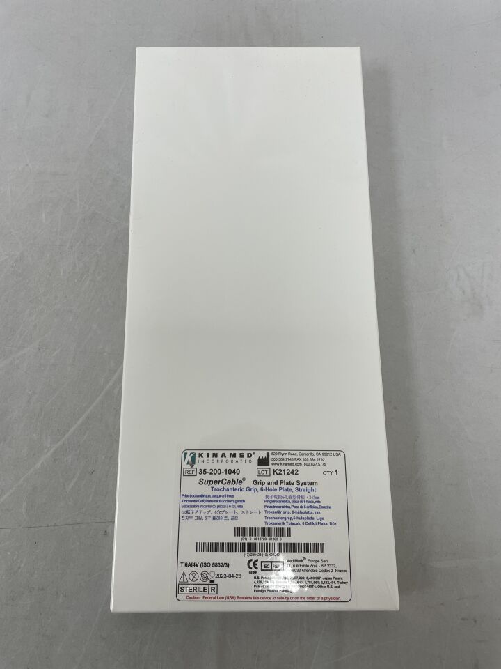 35-200-1040 - KINAMED - SuperCable Trochanteric Grip and Plate Sytem, 6-Hole Plate, () - ( Expiry Date:  )