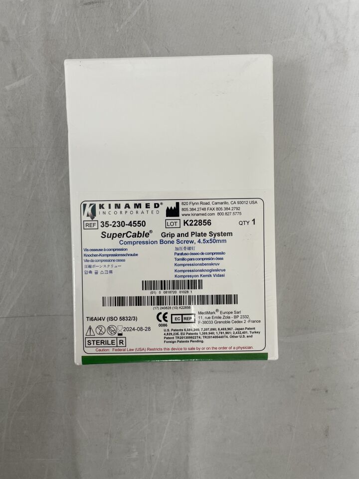 35-230-4550 - KINAMED - SuperCable Grip and Plate System, Compression Bone Screw, 4.5x50mm, () - ( Expiry Date:  )