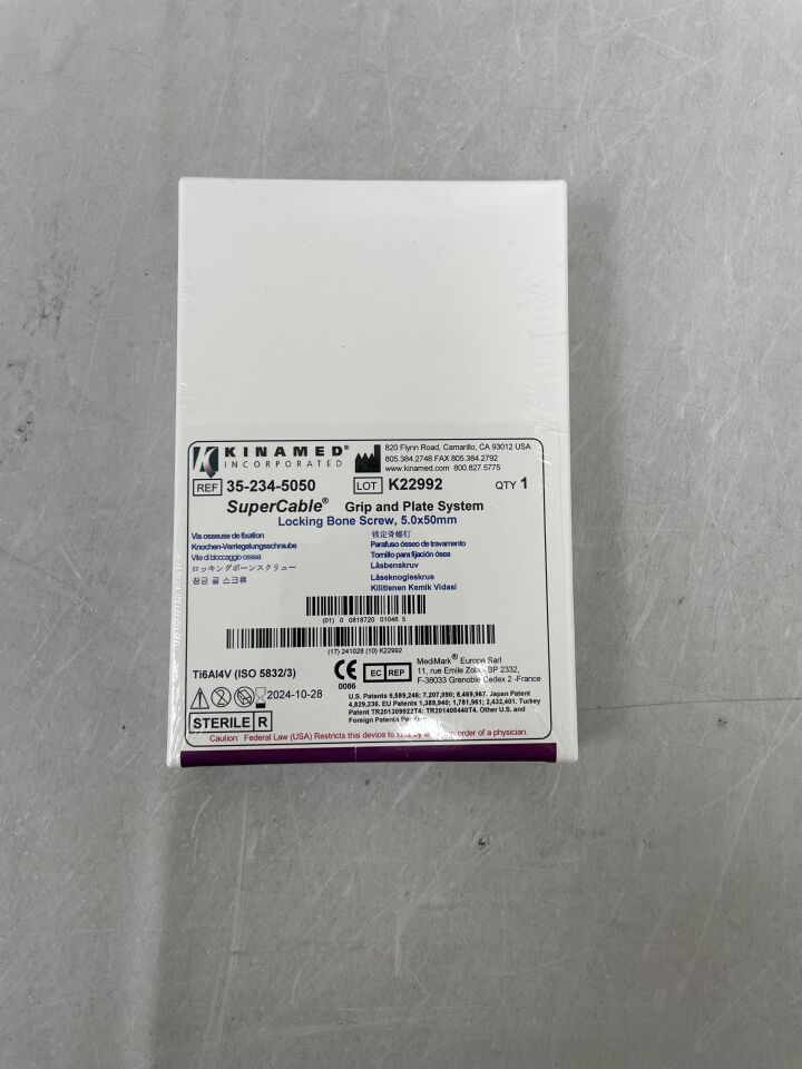 35-234-5050 - KINAMED - SuperCable Grip and Plate System, Locking Bone Screw, 5.0x50mm, () - ( Expiry Date:  )
