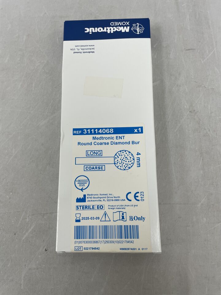 31114068 - MEDTRONIC - ent round coarse diamond bur, long, 4mm, () - ( Expiry Date:  )