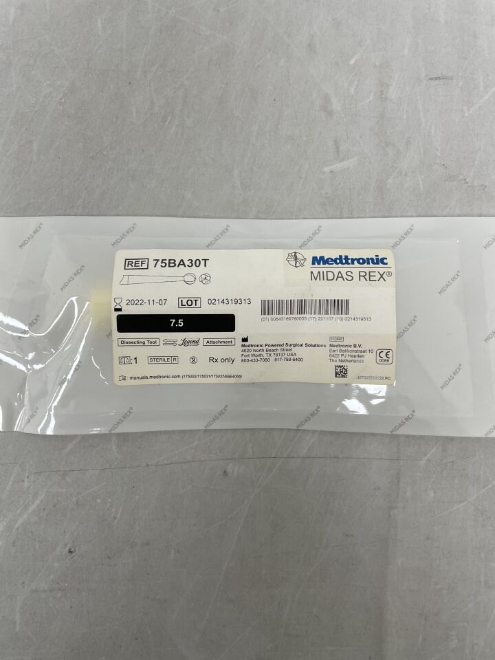 75BA30T - MEDTRONIC - Midas Rex Legend SymmeTRI, Ball Fluted 7.5cm, 3mm, () - ( Expiry Date:  )