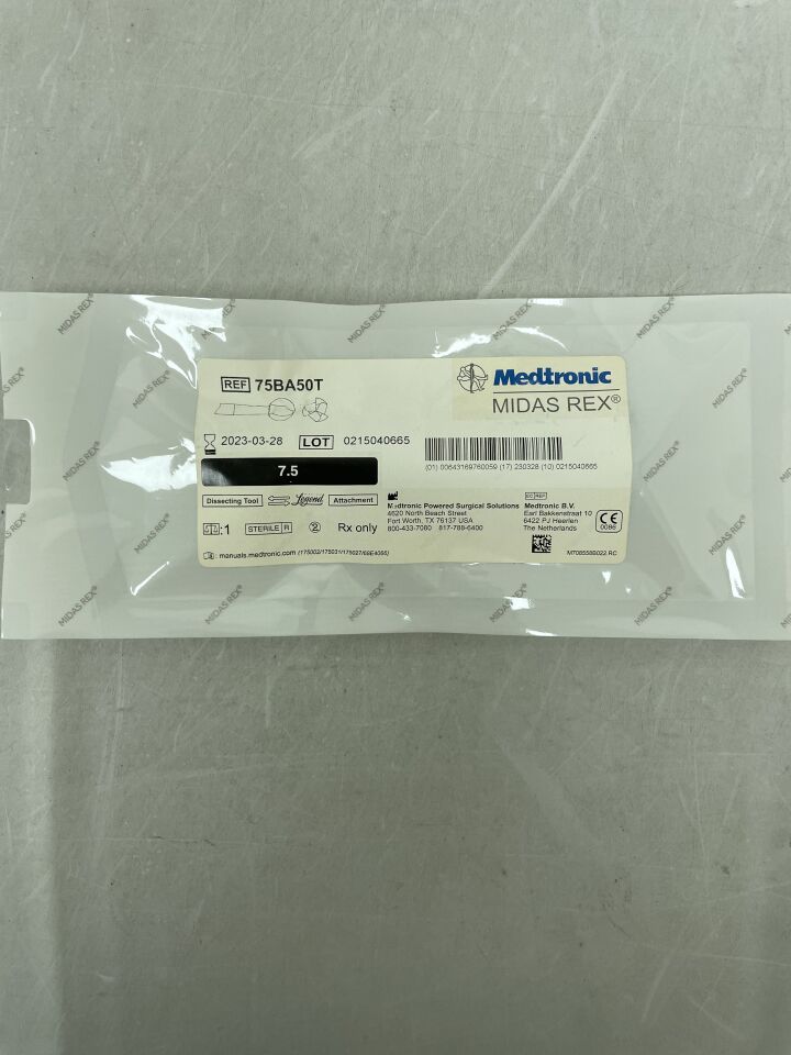 75BA50T - MEDTRONIC - Midas Rex Legend SymmeTRI, Ball Fluted 7.5cm, 5mm, () - ( Expiry Date:  )