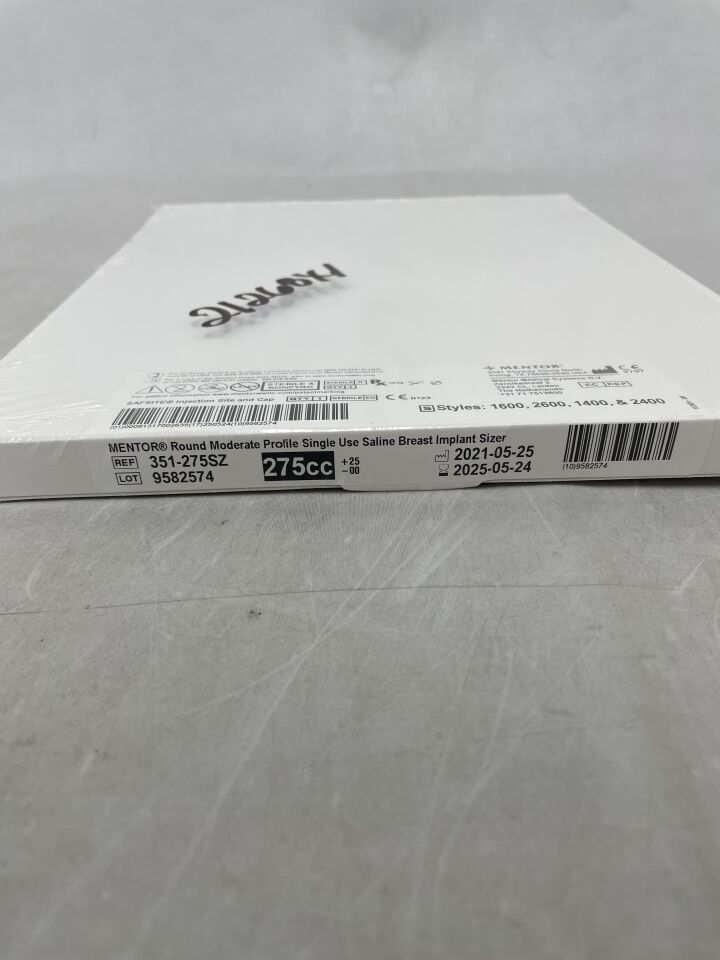 351-275SZ - MENTOR - Round Moderate Profile Saline Breast Implant sizer, 275cc, () - ( Expiry Date:  )