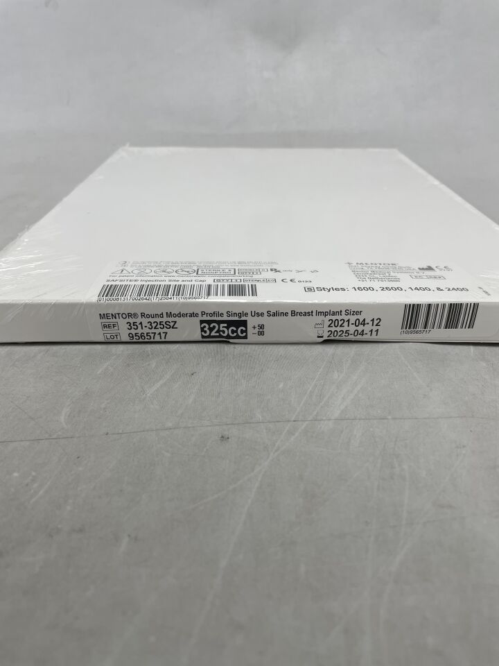 351-325SZ - MENTOR - Round Moderate Profile Saline Breast Implant sizer, 325cc, () - ( Expiry Date:  )