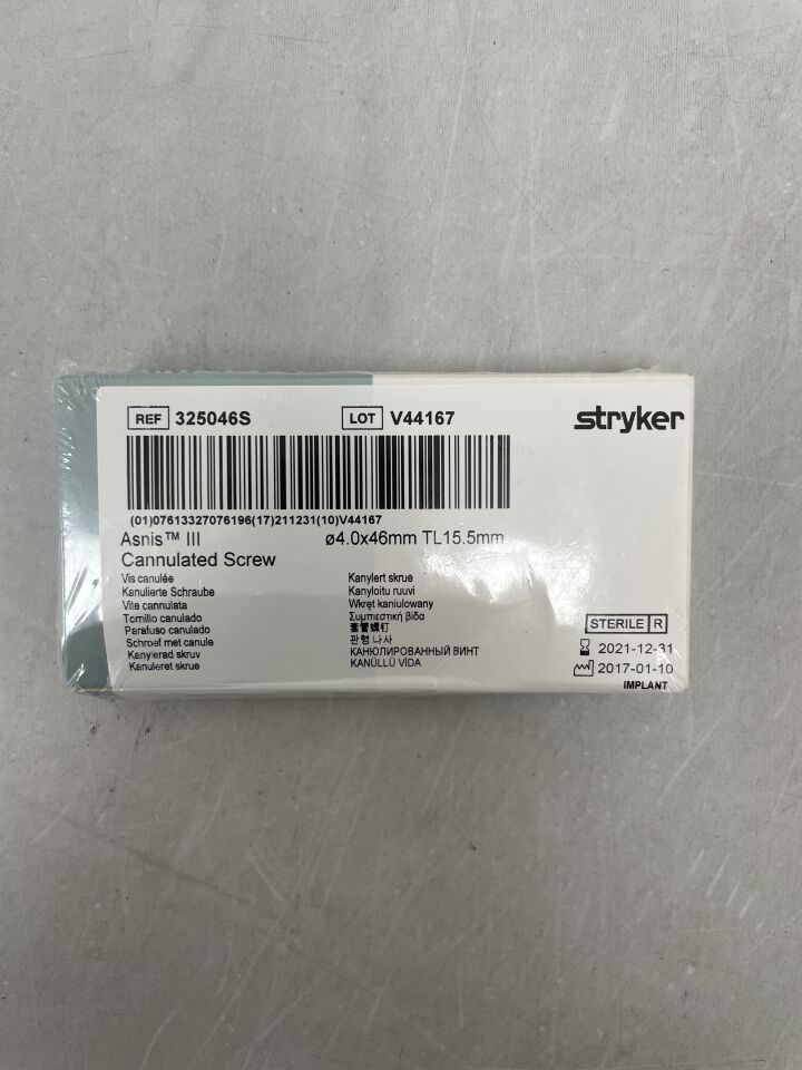 325046S - STRYKER - Asnis III Cannulated Screw, 4 x 46mm, () - ( Expiry Date:  )