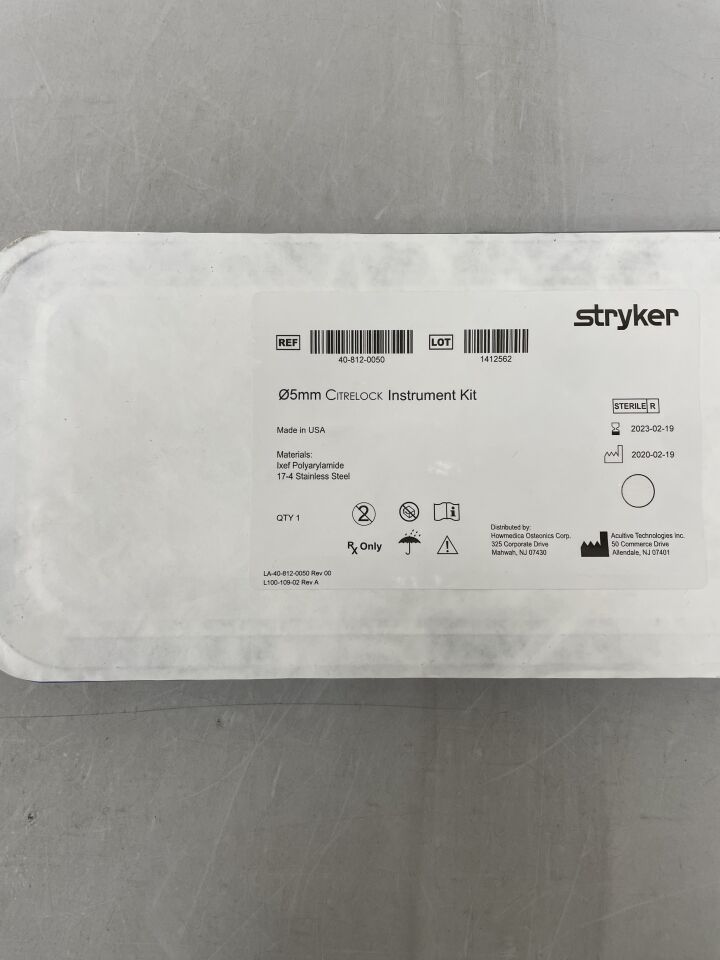 40-812-0050 - STRYKER - Citrelock Instrument Kit, 5mm, () - ( Expiry Date:  )