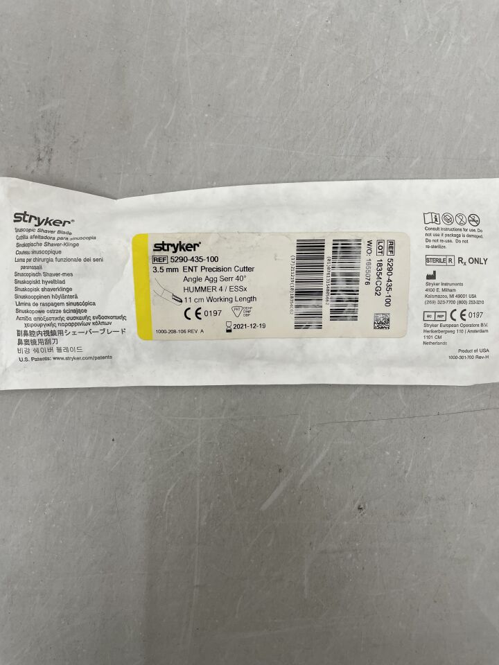 5290-435-100 - STRYKER - Angled Aggressive 40° Cutting Precision Cutter, 3.5 mm dia, () - ( Expiry Date:  )