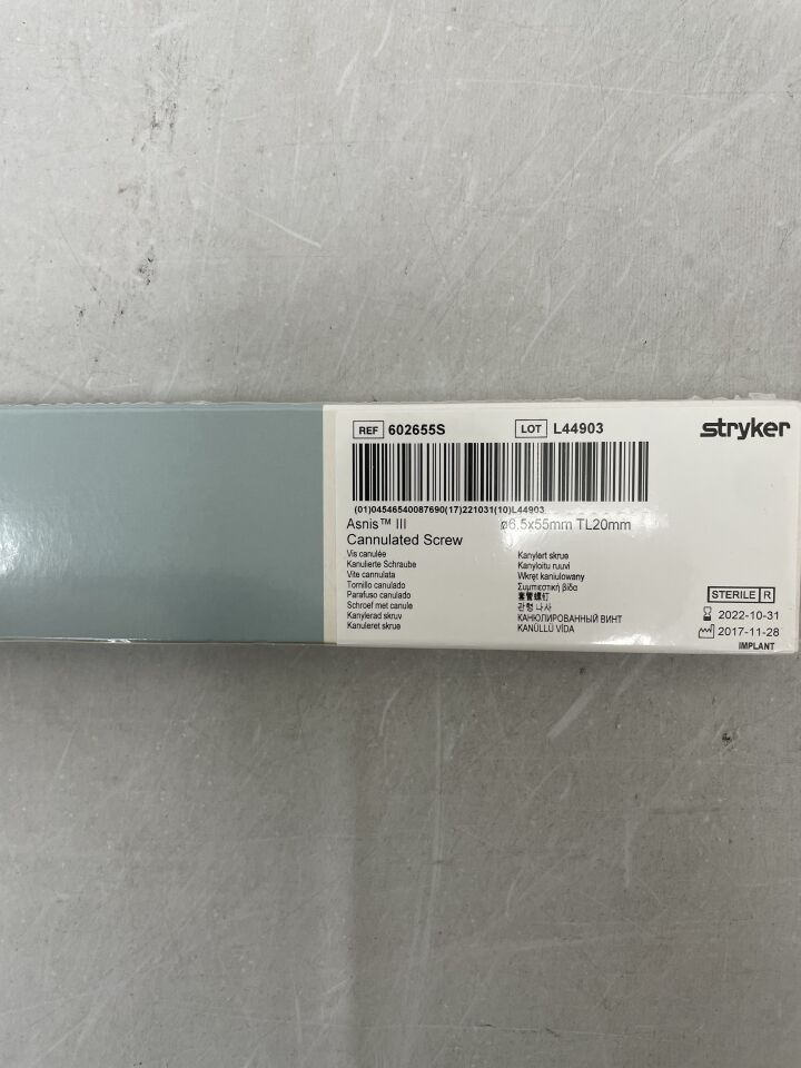 602655S - STRYKER - Asnis III Cannulated Screw,  6.5 x 55mm, () - ( Expiry Date:  )