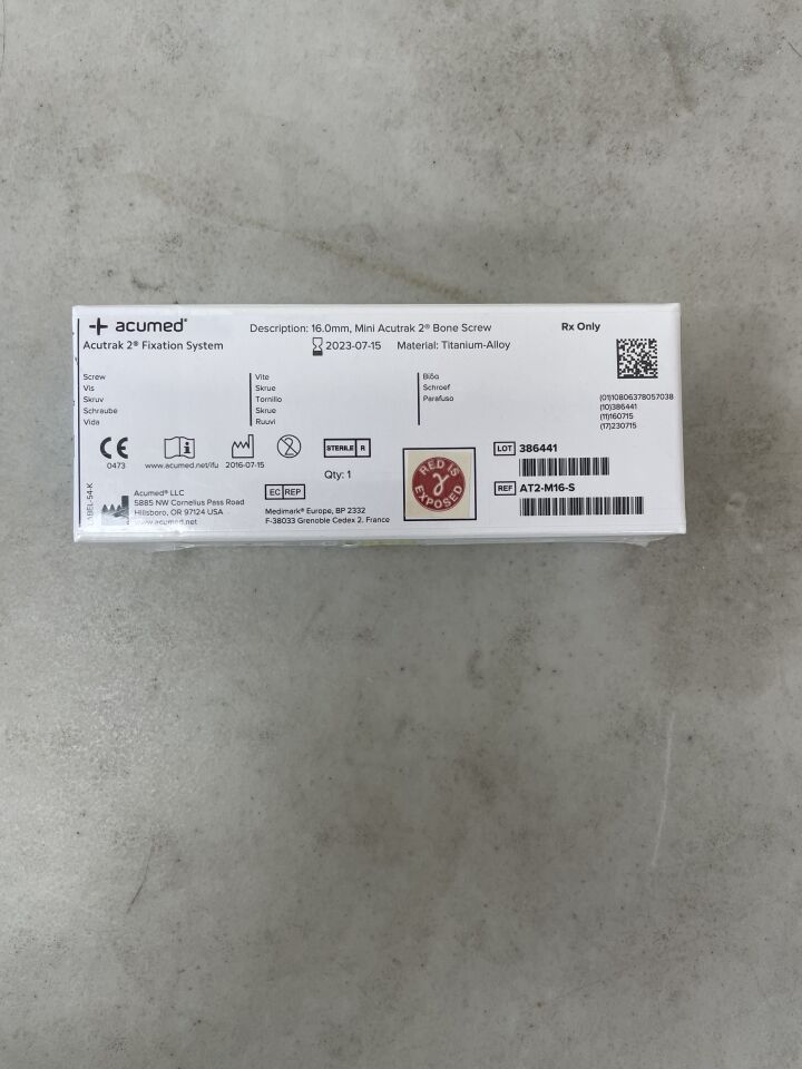 AT2-M16-S - ACUMED LLC - Acutrak 2 Mini Headless Compression Bone Screw, 16mm, ()