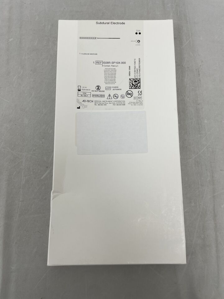 IS08R-SP10X-000 - ADTECH MEDICAL - Subdural Electrode 8 Contact Platinum, 10 x 4.0 x 2.3mm, () - ( Expiry Date:  )