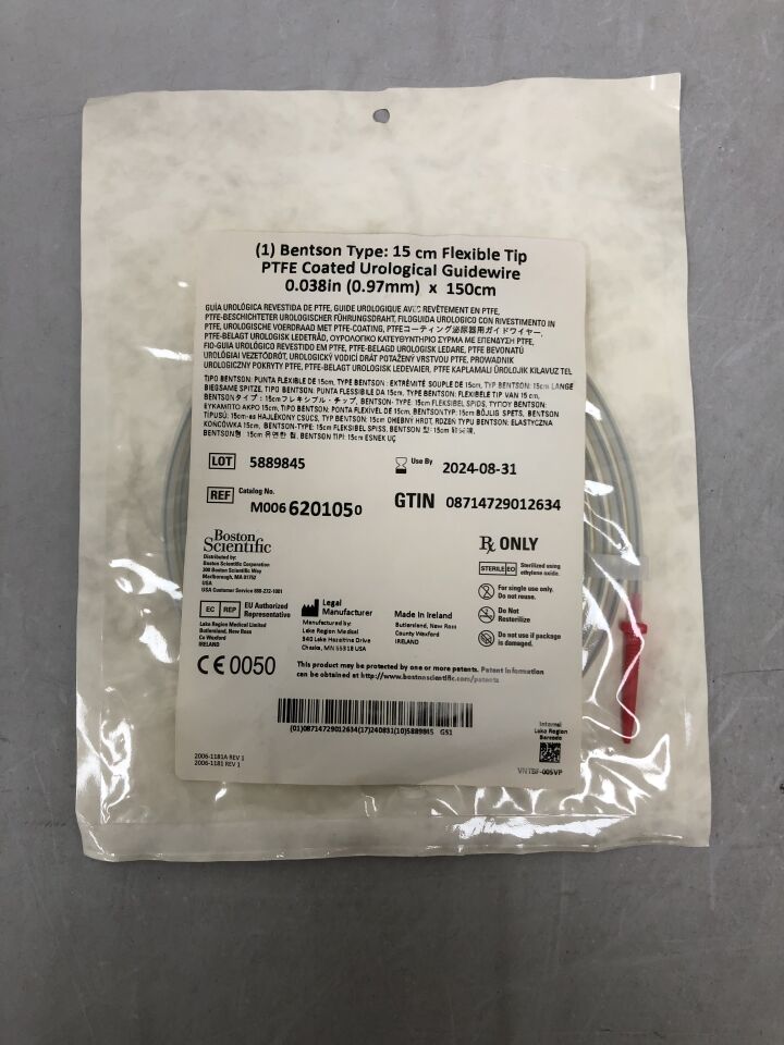 620105 - BOSTON SCIENTIFIC - PTFE Coated Urological Guidewire - Flexible Tip - .038" x 150cm, () - ( Expiry Date:  )
