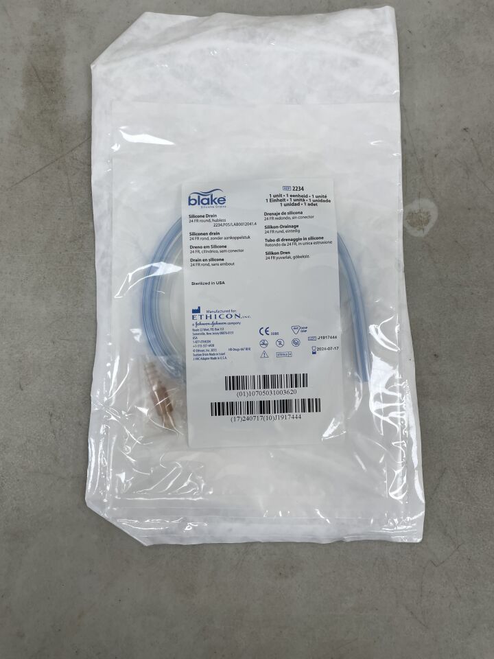 2234 - ETHICON - Blake Round Hubless Silicone Drains, 24 Fr, () - ( Expiry Date:  )