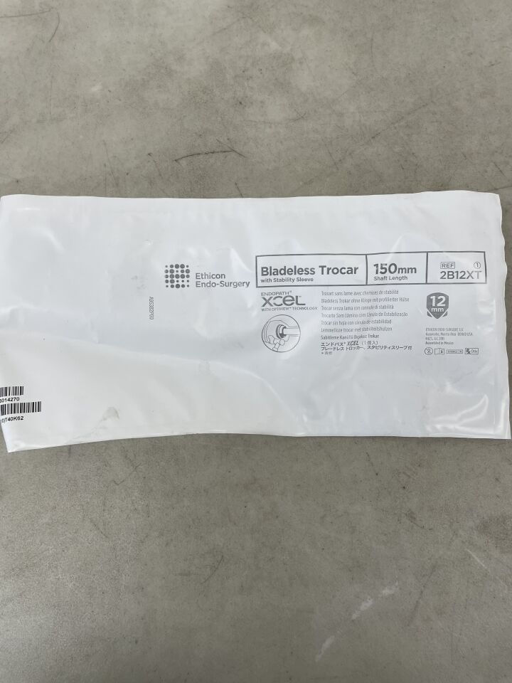 2B12XT - ETHICON - Endopath Xcel Stability Sleeve Bladeless Trocar, 12 dia. x 150 mm L Shaft, () - ( Expiry Date:  )