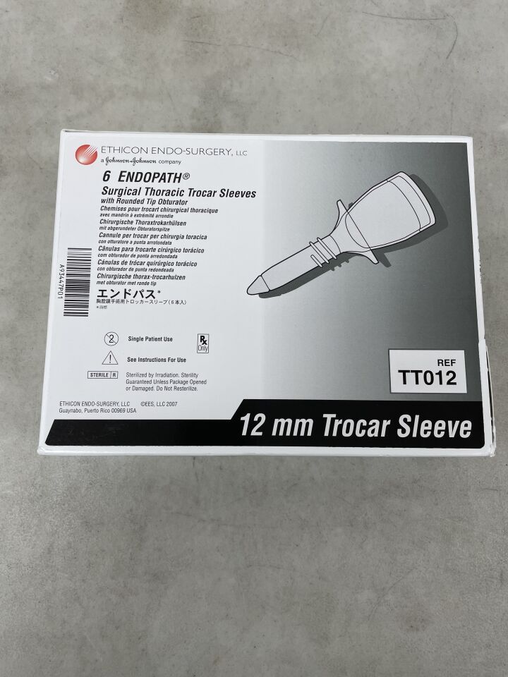 TT012 - ETHICON - Endopath Thoracic Sleeve Trocar with Rounded Tip Obturator, 10 mm/12 mm dia. x 75 mm Length, () - ( Expiry Date:  )