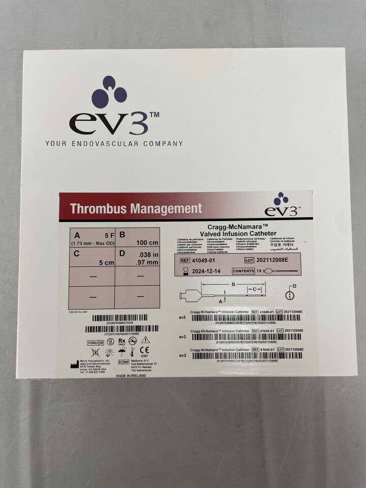 41049-01 - EV3 - ev3 Cragg-McNamara Valved Infusion Catheter 5F x 100cm x 5cm, () - ( Expiry Date:  )