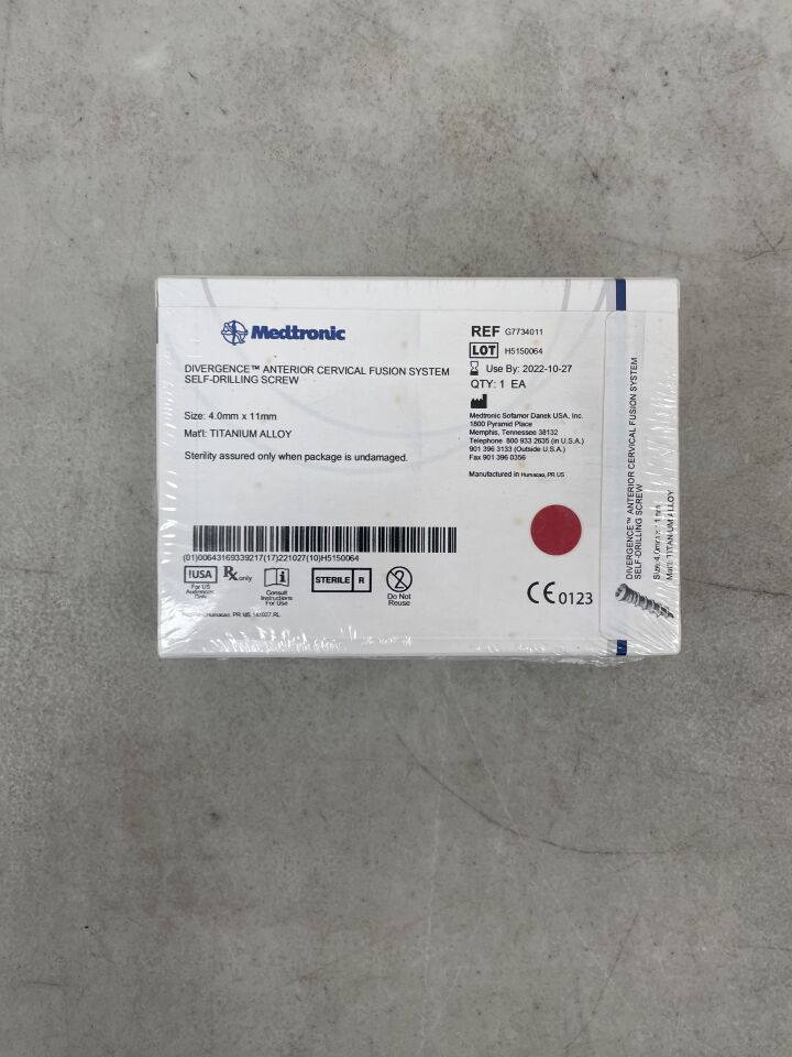 G7734011 - MEDTRONIC - Divergence Anterior Cervical Fusion System Self Drilling Screw, 4 x 11mm, () - ( Expiry Date:  )
