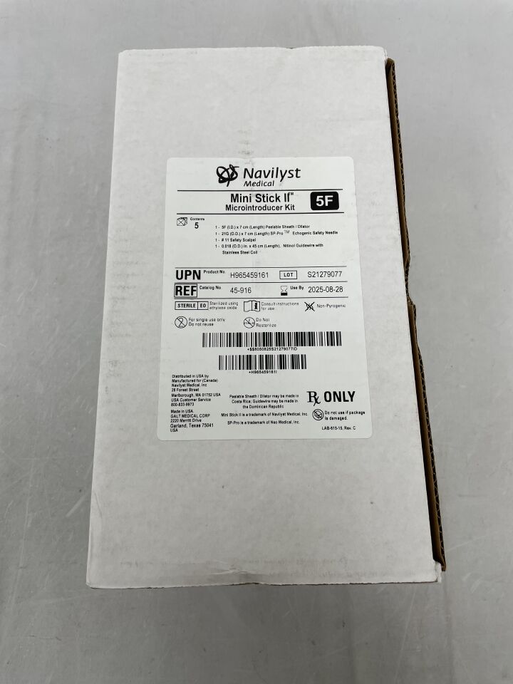 45-916 - NAVILYST MEDICAL - Mini Stick II Microintroducer Kit, 5F x 7cm, 45cm NT/SS Guidewire, () - ( Expiry Date:  )