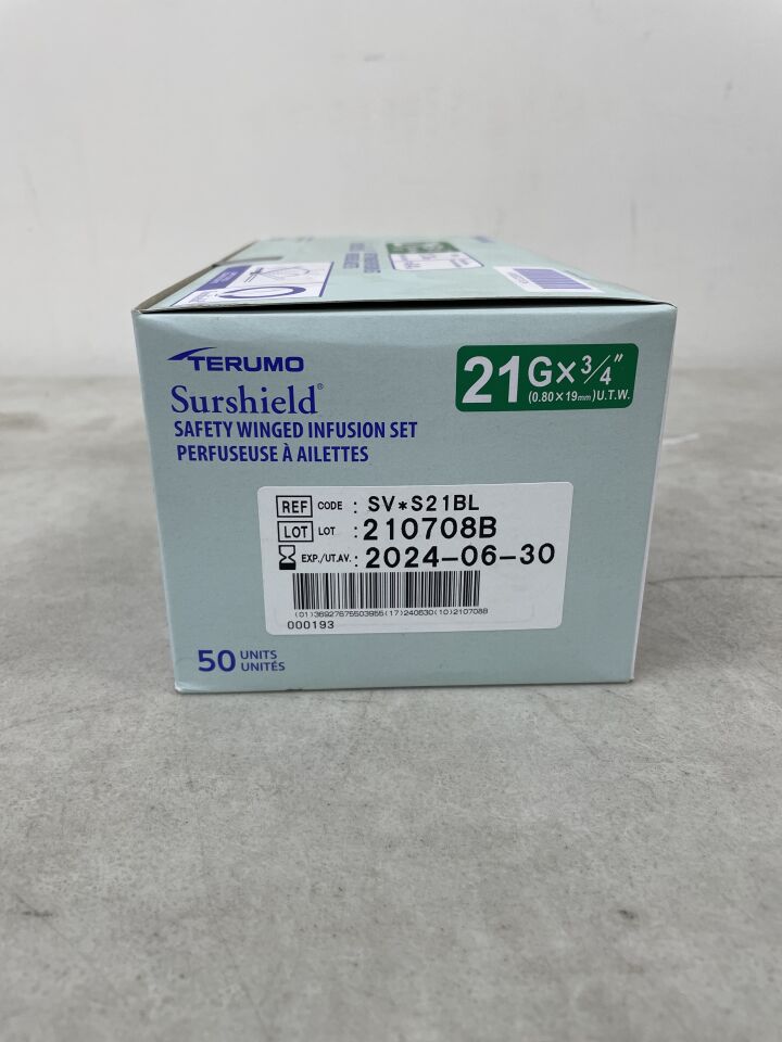 SV*S21BL - TERUMO - SurShield Safety Winged Infusion Set 21G x 0.75", () - ( Expiry Date:  )