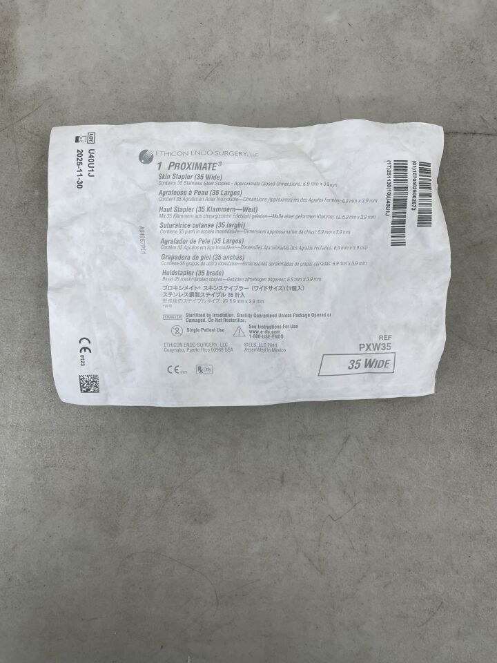 PXW35 - ETHICON - 近距離寬固定頭皮膚縫合器，多向釋放，0.58 釘線直徑，（）-（有效期限：）