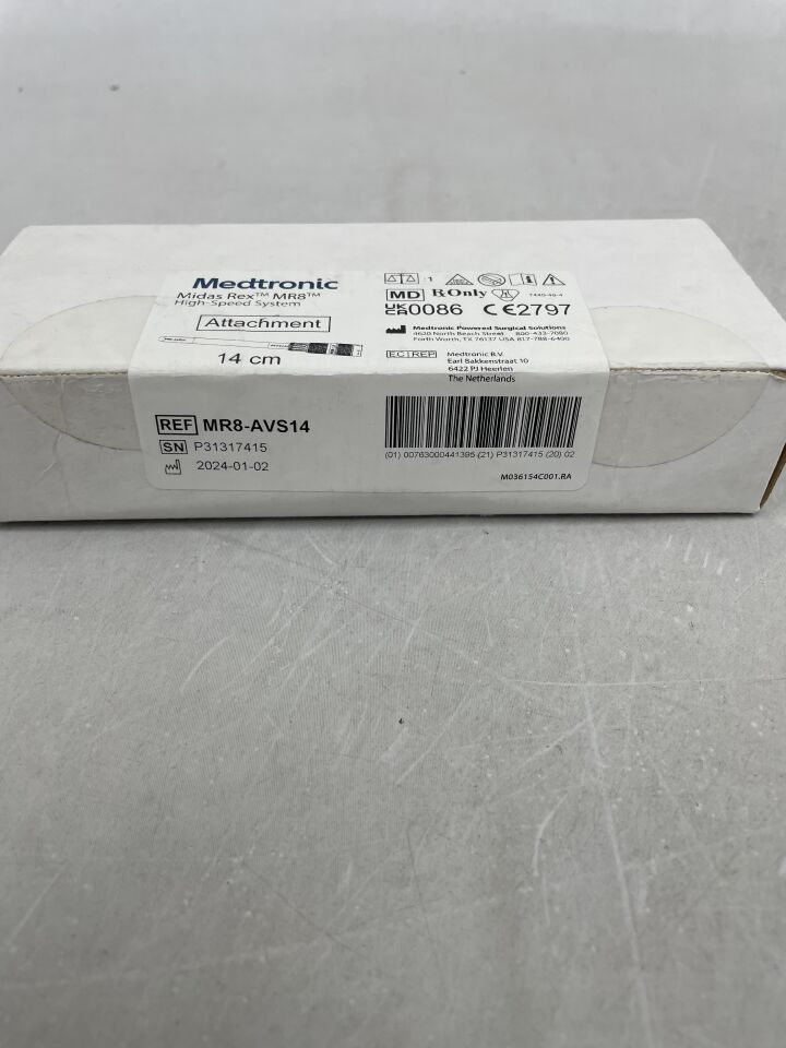 MR8-AVS14  -  MEDTRONIC  -  Midas Rex MR8 Large Bore Straight Variable Attachment, 14 cm , (  )  -  ( Expiry Date :  )
