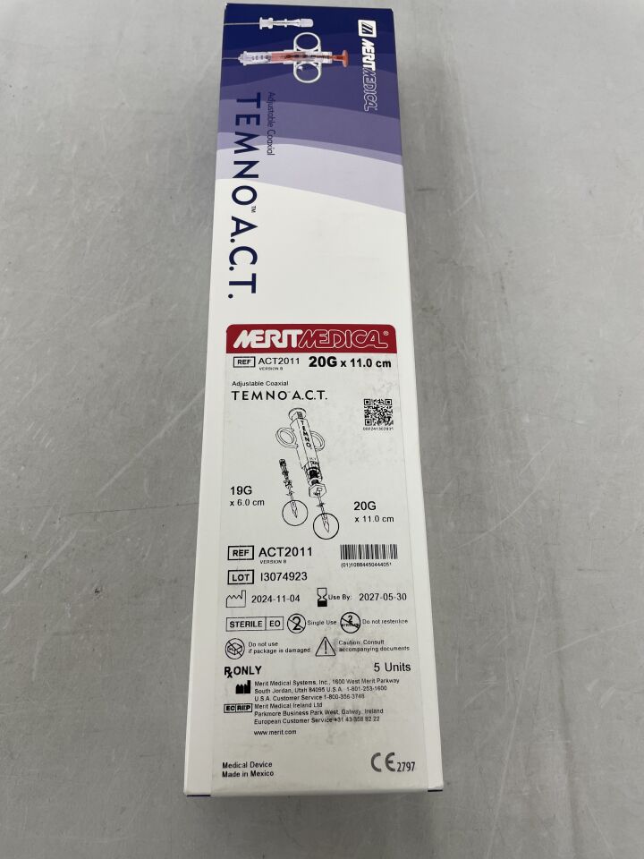 ACT2011 - MERIT MEDICAL - Dispositivo de biopsia coaxial ajustable Temno 20G x 11cm, ( ) - ( Fecha de caducidad : )