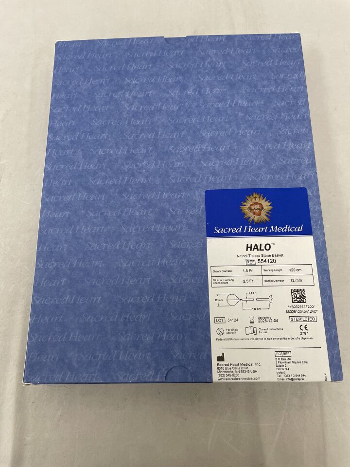 554120 - SACRED HEART MEDICAL - Cesta para piedras sin punta de nitinol HALO, 12 mm x 1,5 Fr x 2,5 Fr x 120 cm, ( ) - ( Fecha de caducidad : )
