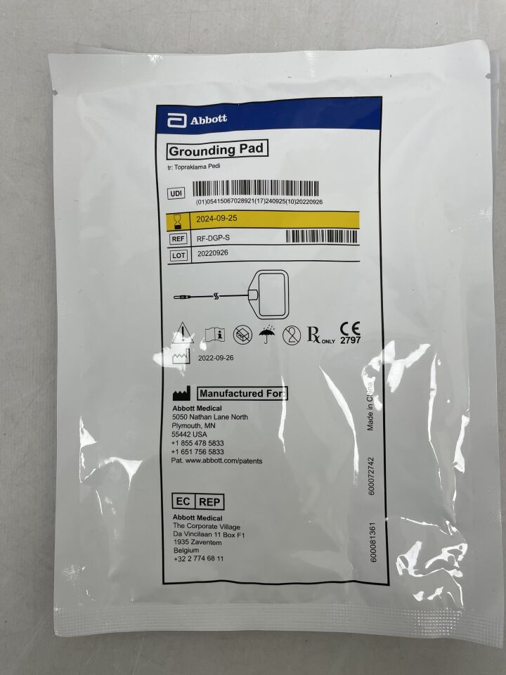 RF-DGP-S - ABBOTT - Grounding Pad w/Cable, () - ( Expiry Date:  )