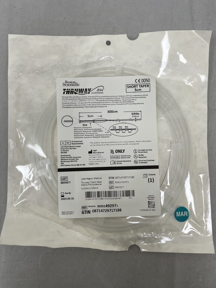 49297 - BOSTON SCIENTIFIC - Thruway PTA Guidewire - Short Taper - .014, () - ( Expiry Date:  )