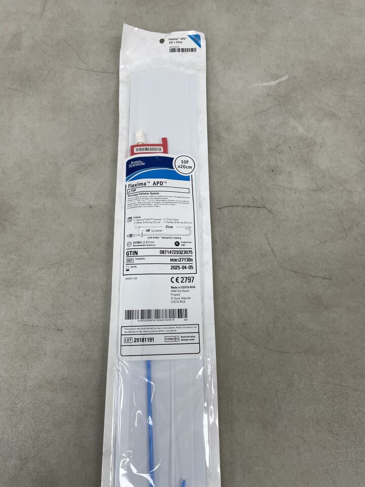 27130 - BOSTON SCIENTIFIC - Flexima APD Drainage Catheter System, J-Tip, 10F x 20cm, () - ( Expiry Date:  )