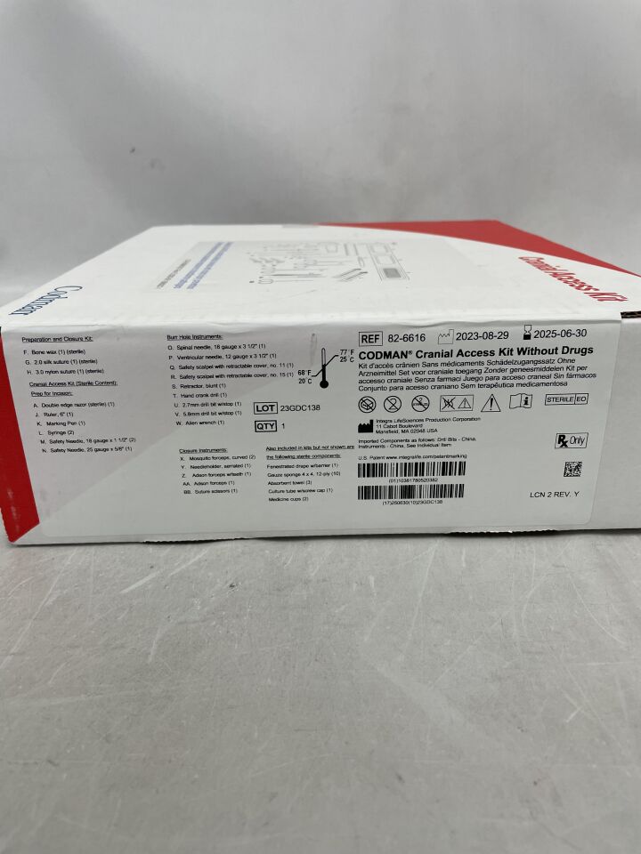 82-6616 - CODMAN - Cranial Access Kit, without Drugs, () - ( Expiry Date:  )