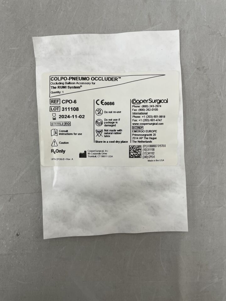 CPO-6 - COOPER SURGICAL - Colpo-Pneumo Occluder, Occluding Balloon Accessory for RUMI, () - ( Expiry Date:  )