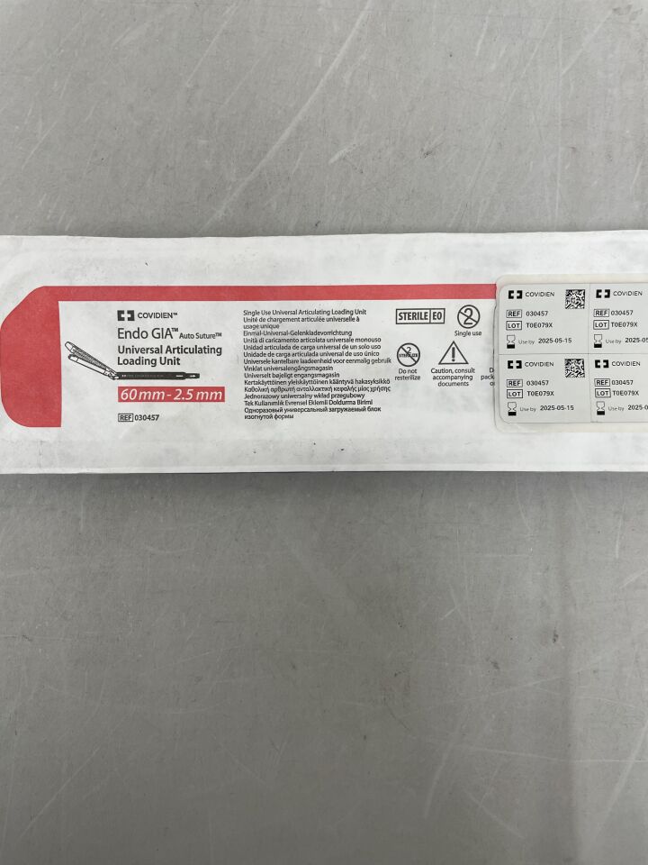 030457 - COVIDIEN - Endo Gia Auto Suture, Universal Articulating Loading Unit, 60mm, 2.5mm
, () - ( Expiry Date: 2025-05-15 )