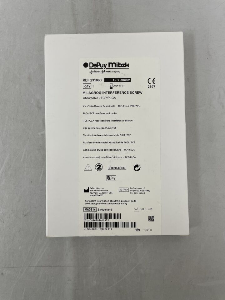 231860 - DEPUY - Interference Screw, 12 x 30mm, () - ( Expiry Date:  )