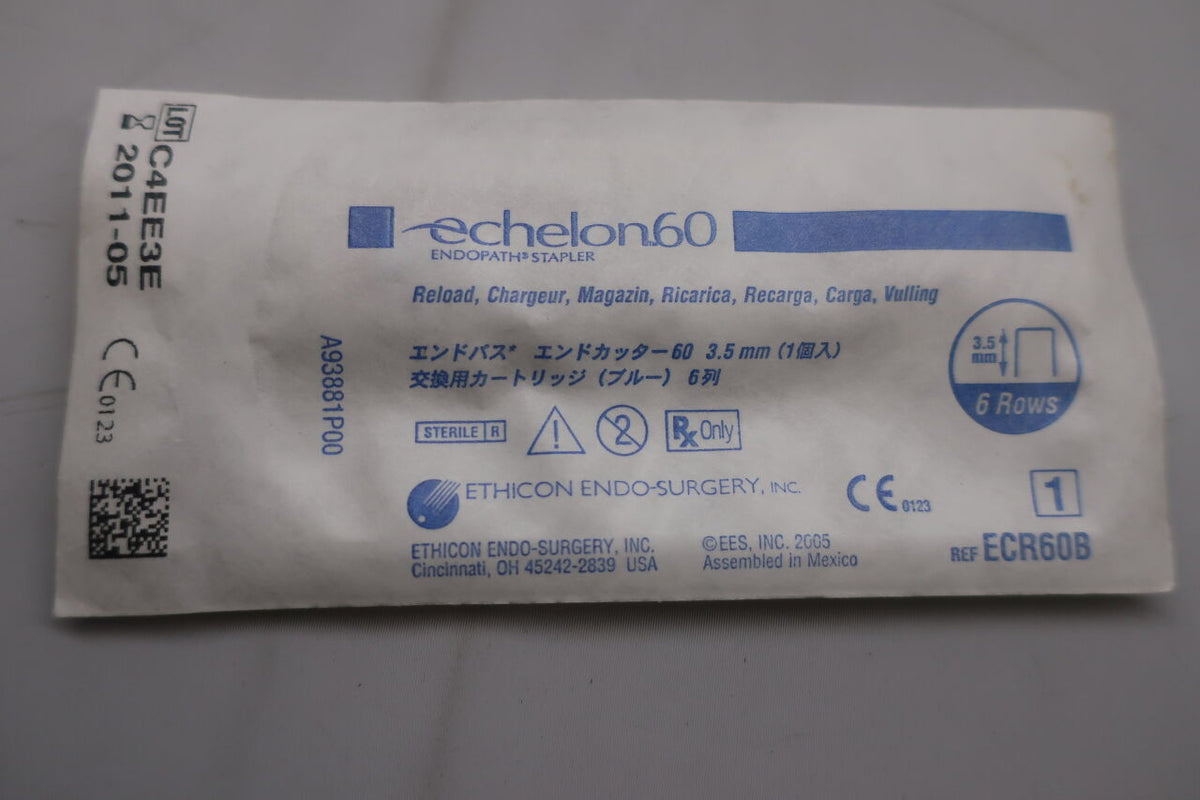 ECR60B - ETHICON - Echelon Endopath Stapler Reload, For 60 mm Endoscopic Staplers, Blue, ()