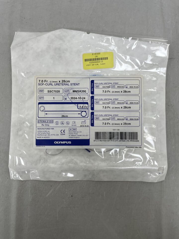 SSC7028 - OLYMPUS - Sof-Curl Ureteral Stent 7F x 28cm, () - ( Expiry Date:  )