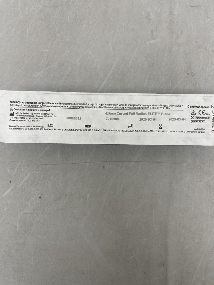 7210988 - SMITH & NEPHEW - Dyonics 4.5mm Concave Full Radius Elite, Curved, ()
