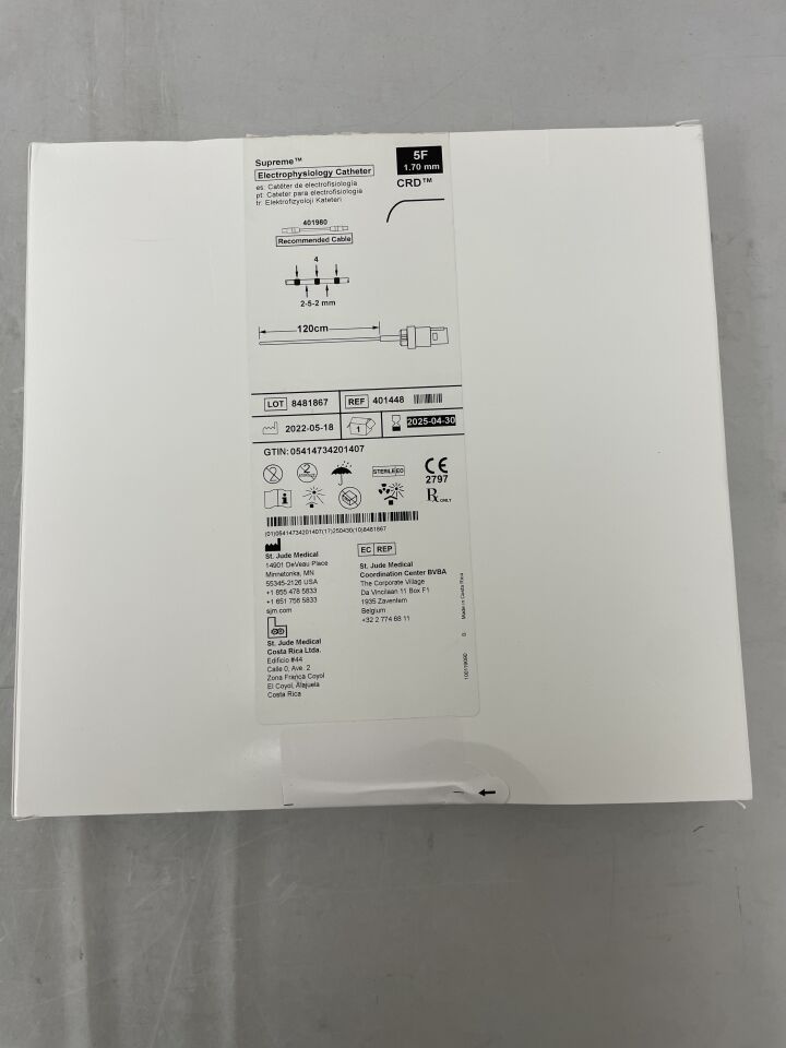 401448 - ST JUDE MEDICAL - Supreme Electrophysiology Catheter - 2-5-2mm - CRD - 5Fr x 120cm, () - ( Expiry Date:  )
