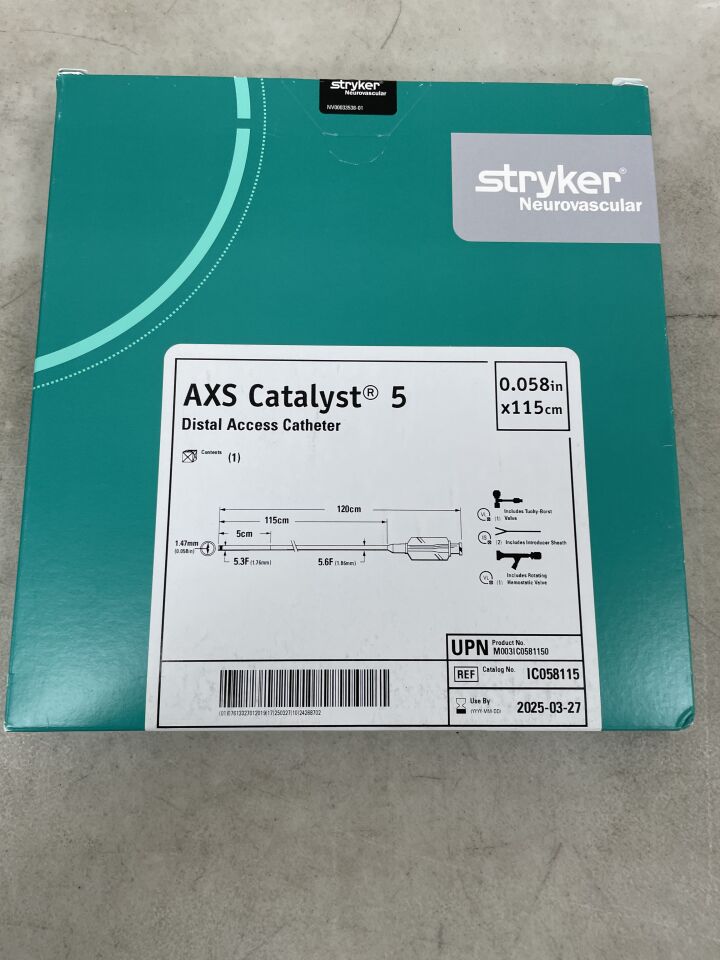 IC058115 - STRYKER - AXS Catalyst 5 Distal Access Catheter, 0.058 in. ID x 115 cm Length, () - ( Expiry Date:  )