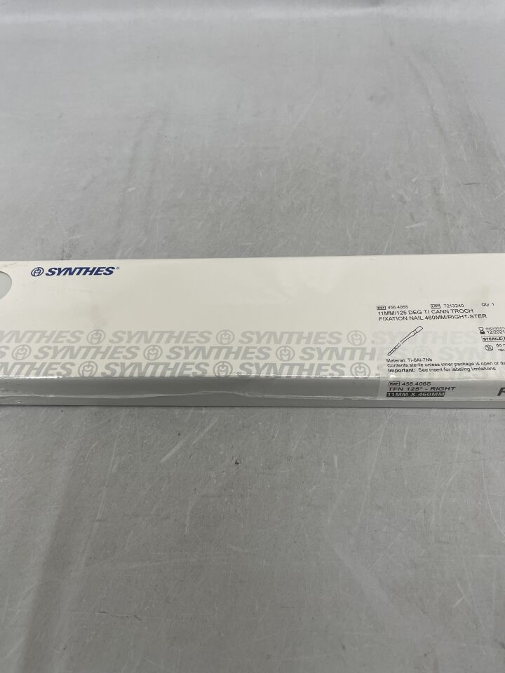 456.406S - SYNTHES - Titanium Alloy Right Cannulated Trochanteric Fixation Nail, 11 x 460mm, () - ( Expiry Date:  )