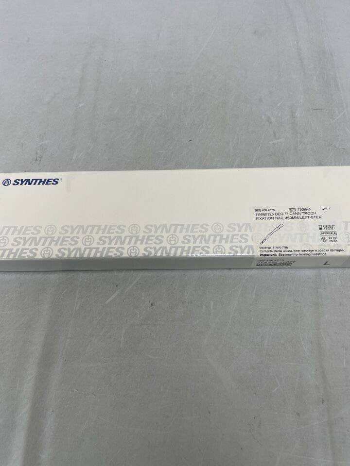 456.407S - SYNTHES - Titanium Alloy Left Cannulated Trochanteric Fixation Nail, 11 x 460mm, () - ( Expiry Date:  )