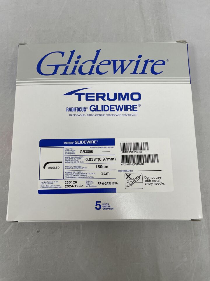 GR3806 - TERUMO - Radifocus Glidewire - Angled - .038" x 150cm x 3cm
, () - ( Expiry Date:  )