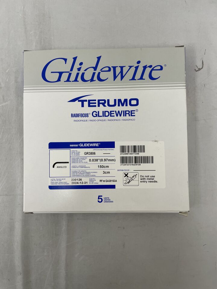 GR3806 - TERUMO - Radifocus Glidewire - Angled - .038" x 150cm x 3cm
, () - ( Expiry Date:  )